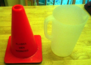 cone and jug